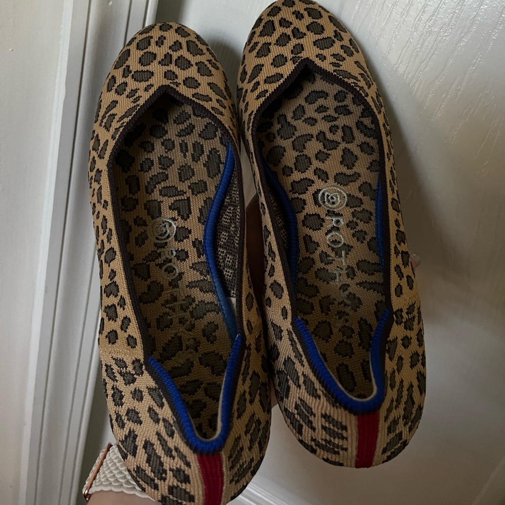Rothy’s leopard round toe ballet flat